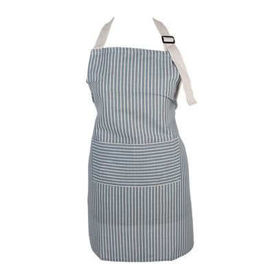 Clayre & Eef Küchenschürze 69x68 cm Blau Polyester (Gr. 69x68 cm)