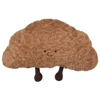 Clayre & Eef Dekokissen Croissant 63x34x17 cm Braun Polyester (Gr. 63x34x17 cm)