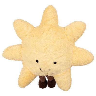 Clayre & Eef Dekokissen Sonne Ø 44x18 cm Gelb Polyester (Gr. Ø 44x18 cm)