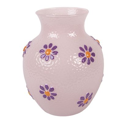 Clayre & Eef Vase Ø 13x16 cm Rosa Glas (Gr. Ø 13x16 cm)