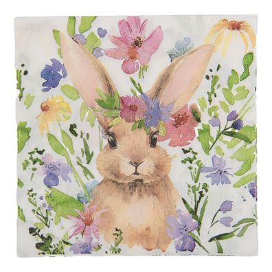 Clayre & Eef Servietten Papier 20er Set 33x33 cm Weiß Papier (Gr. 33x33 cm (20))