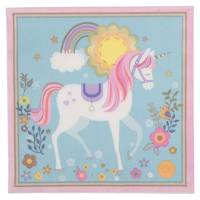 Clayre & Eef Servietten Papier 20er Set 33x33 cm Blau Papier (Gr. 33x33 cm (20))