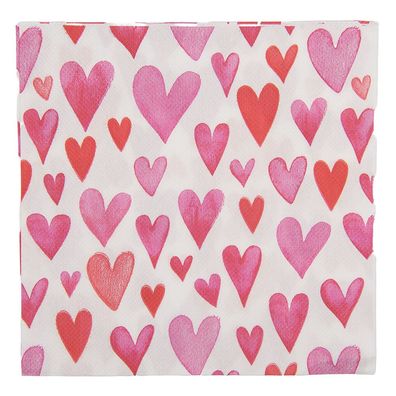 Clayre & Eef Servietten Papier 20er Set 33x33 cm Weiß Papier (Gr. 33x33 cm (20))