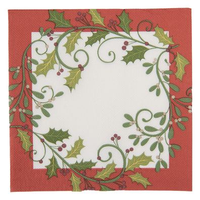 Clayre & Eef Servietten Papier 20er Set 33x33 cm Weiß Papier (Gr. 33x33 cm (20))