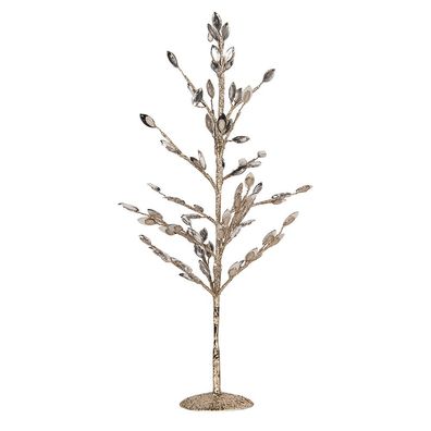 Clayre & Eef Dekoration Baum 9x9x50 cm Silberfarbig Metall (Gr. 9x9x50 cm)