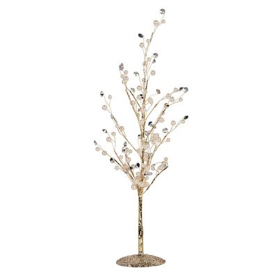 Clayre & Eef Dekoration Baum 9x9x46 cm Goldfarbig Metall (Gr. 9x9x46 cm)