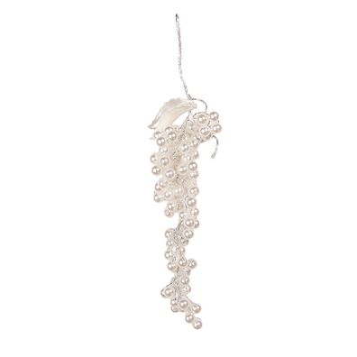 Clayre & Eef Anhänger 4x2x15 cm Weiß Kunststoff (Gr. 4x2x15 cm)