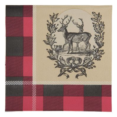 Clayre & Eef Servietten Papier 20er Set 33x33 cm Rot Papier (Gr. 33x33 cm (20))