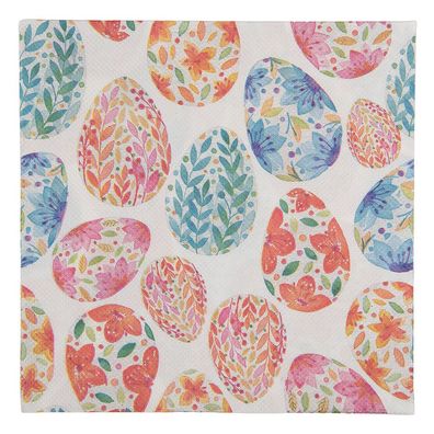 Clayre & Eef Servietten Papier 20er Set 33x33 cm Weiß Papier (Gr. 33x33 cm (20))