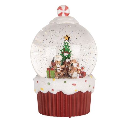 Clayre & Eef Weihnachtsdekoration mit LED-Beleuchtung und Musik Ø 12x20 cm / 3xAA Rot
