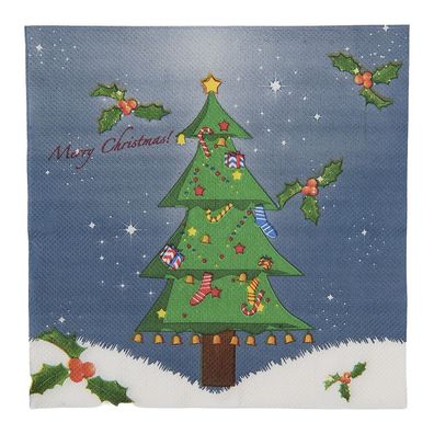 Clayre & Eef Servietten Papier 20er Set 33x33 cm Blau Papier (Gr. 33x33 cm (20))