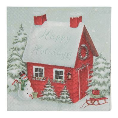 Clayre & Eef Servietten Papier 20er Set 33x33 cm Grün Papier (Gr. 33x33 cm (20))