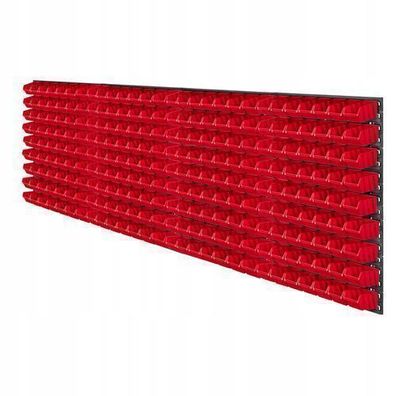KADAX Werkstattwandregal, Wandplatten, 232 x 78 cm, Rot, 252 tlg