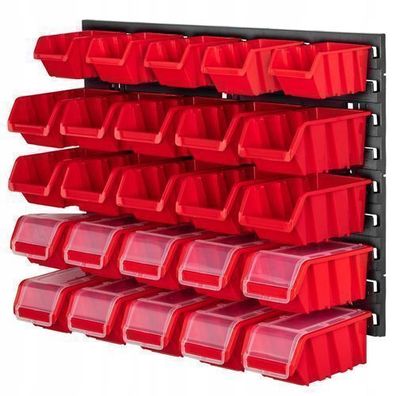 KADAX Werkstattwandregal, Wandplatten, 58 x 39 cm, Rot, 25 tlg