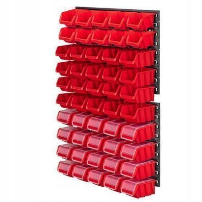 KADAX Werkstattwandregal, Wandplatten, 58 x 78 cm, Rot, 50 tlg