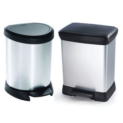 Metalloptik Abfalleimer Mülleimer 5/30 Liter Treteimer Behälter Box Curver NEU