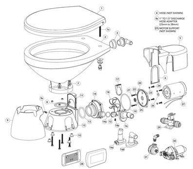 Jabsco 38595-1000 Servicekit Quiet Flush E2 Dichtungen
