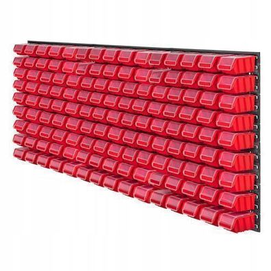 KADAX Werkstattwandregal, Wandplatten, 174 x 78 cm, Rot, 135 tlg