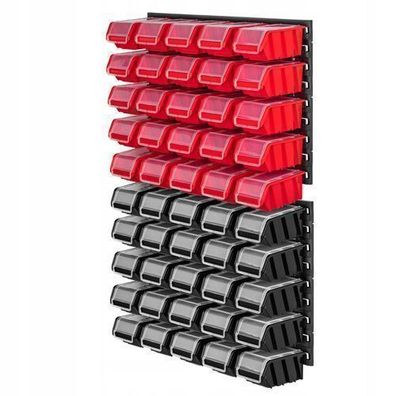 KADAX Werkstattwandregal, Wandplatten, 58 x 78 cm, Rot und Schwarz, 50 tlg