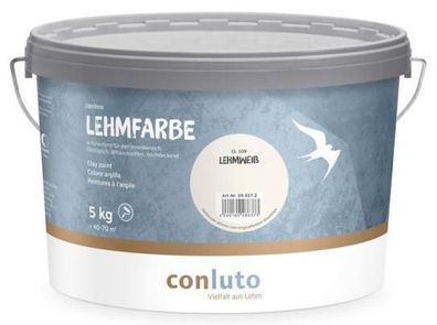 Conluto conlino Lehmfarbe Wand- & Decke Farbe innen Lehmweiß CL109 5 kg