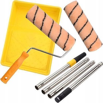 Rosfix Set Malerwerkzeug – Teleskopstange 105 cm, 2x Walze, Farbwanne
