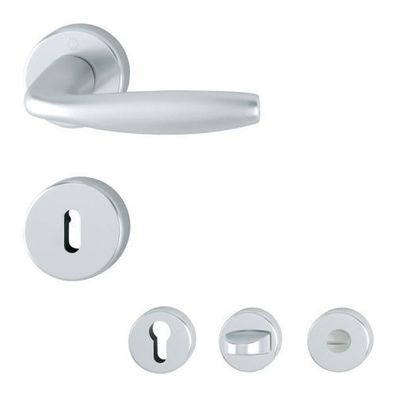 Hoppe New York Türdrücker Rosettengarnitur Alu F1 BB PZ WC Türklinke