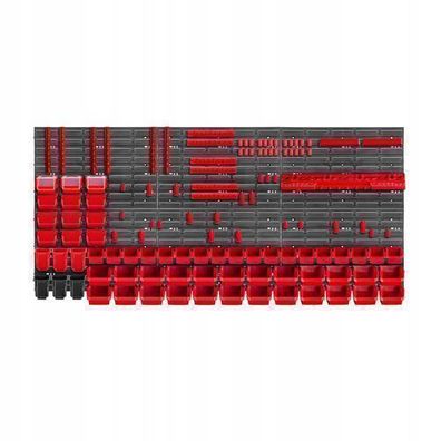 KADAX Werkstattwandregal, Wandplatten, 174 x 78 cm, Rot, 150 tlg