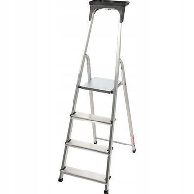 KADAX Aluminiumleiter, Stehleiter bis zu 125 kg, 4 Stufen