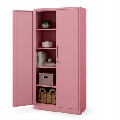Büroschrank Aktenschrank Lagerschrank Mehrzweckschrank 185x90x40 cm Rosa