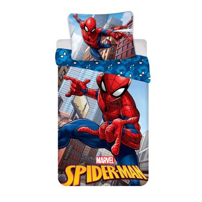 Marvel Spider-Man Bettwäsche 140x200 + 70 x 90 cm Superhelden Design aus 100
