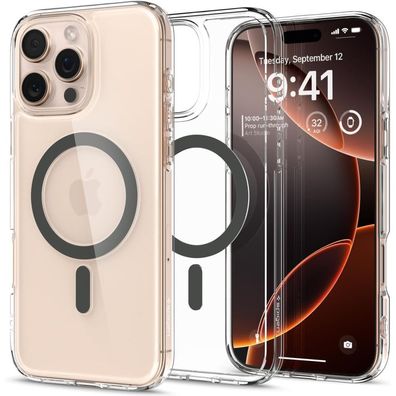 Spigen Ultra Hybrid MagHülle mit magnetisch Kompatibel mit iPhone 16 Pro Graphit