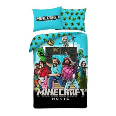 Minecraft Bettwäsche Set aus Mikrofaser Bettdeckenbezug 140 × 200 cm mit 70 × 90