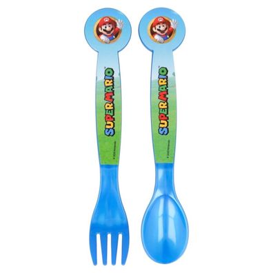 Super Mario Kinderbesteck Löffel und Gabel für Kinder