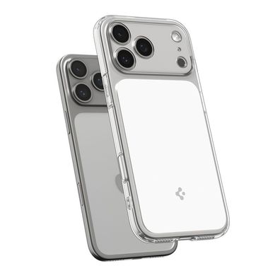 Spigen Ultra Hybrid "T" Case kompatibel mit iPhone 17 Pro Max – Klar/Weiß