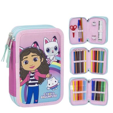 Gabby’s Dollhouse Mäppchen Federtasche mit Zubehör Schule & Freizeit
