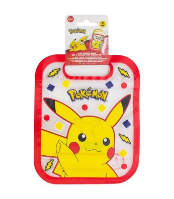 Pokemon Pikachu 4 Stück Snackbeutel mit Zip Verschluss für Obst Kekse und Snacks