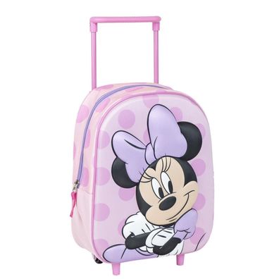 Disney Minnie Mouse Kinder Trolley Rucksack – 3D Schulrucksack, Reisetasche