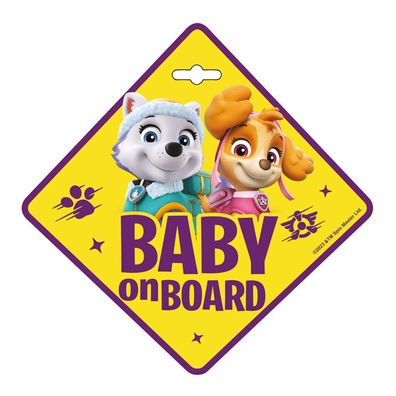 Paw Patrol Baby on Board Schild Auto mit Saugnapf Hinweis Schild fürs Fenster