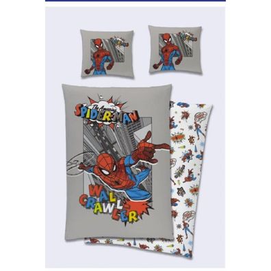 Marvel Spiderman Bettbezug 140x200 cm + Kissen 65x65 cm Baumwolle