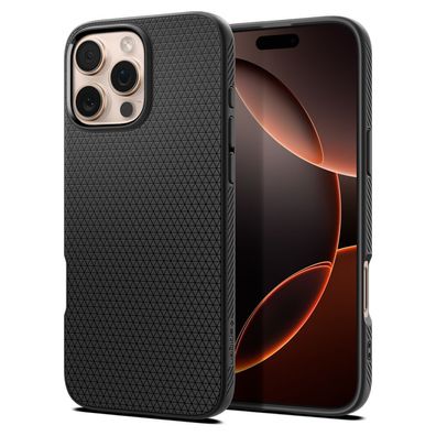 Spigen Liquid Air Hülle Kompatibel mit iPhone 16 Pro Schwarz