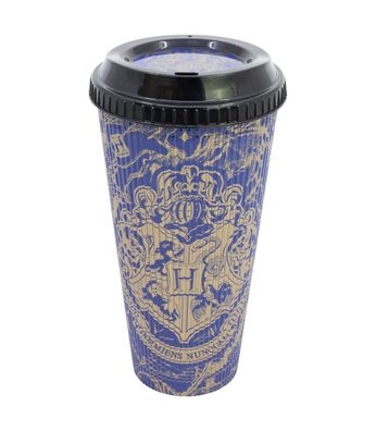 Harry Potter Trinkbecher 790 ml mit strukturierter Oberfläche und Deckel für unter