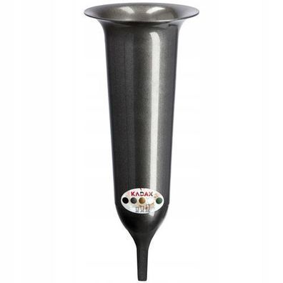 KADAX Grabvase, Blumenvase, Kunststoff-Vase, 12 cm, mit Erdspieß, grafit