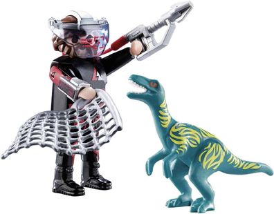 Playmobil Dinosaurier Spielset Velociraptor gegen Forscher Figurenset