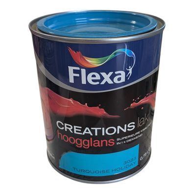 Flexa Creations Hoogglans Lack Turquoise Holiday 0,75l