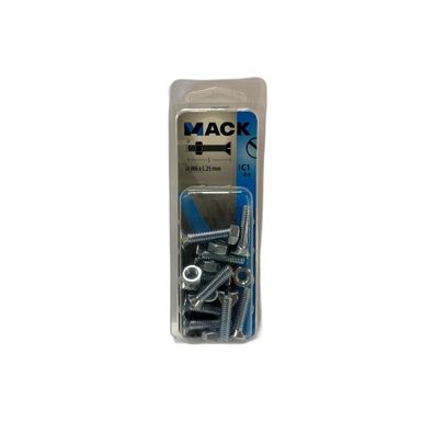 SAM/MACK Gewindeschraube Senkkopf + Mutter M6 x 25mm 9 Stéck