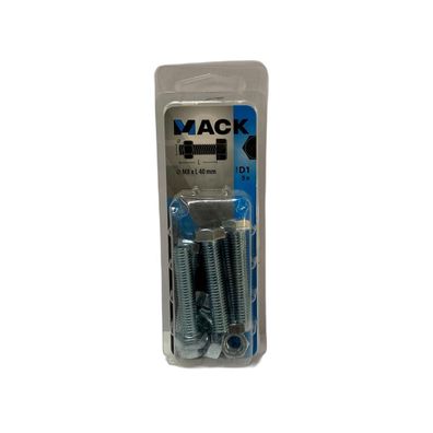 SAM/MACK Sechskantschraube Vollgewinde + Mutter M8 x 40mm 5 Stéck