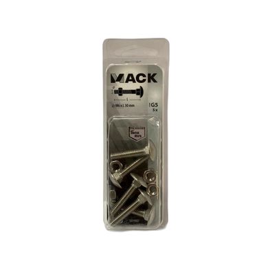 SAM/MACK Flachrundkopfschraube mit Vierkantsatz + Mutter M6x30mm 5 Stéck