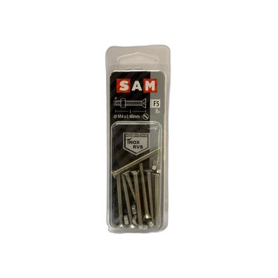 SAM/MACK Gewindeschraube Senkkopf + Mutter M4 x 40mm 8 Stéck