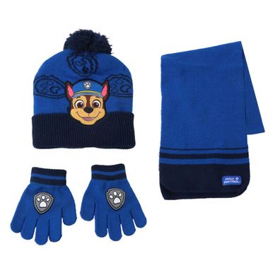 Paw Patrol Kinder 3 Teilig Mütze & Schal & Handschuhe Set