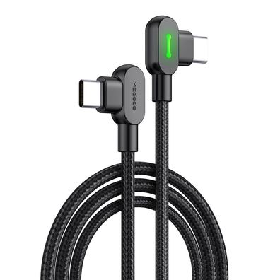 Mcdodo 90 Grad Button PD Kabel USB-C auf USB-C 2 Meter LED Datenkabel Ladekabel